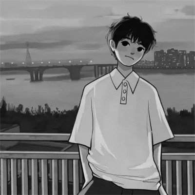 情侣头像动漫插画手绘黑白