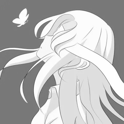 情侣头像动漫插画手绘黑白