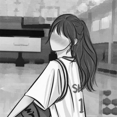 情侣头像动漫插画手绘黑白