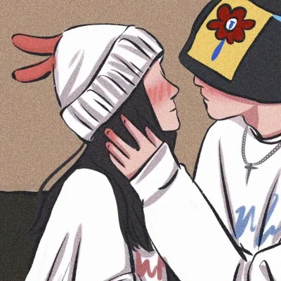 超级好看的插画情侣头像