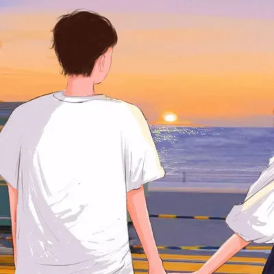 超级好看的插画情侣头像