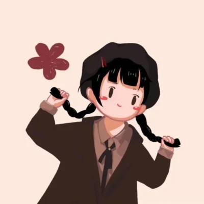 插画情头一对两张水彩
