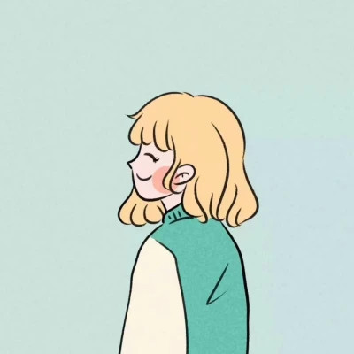 插画情头一对两张水彩