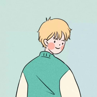 插画情头一对两张水彩