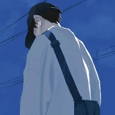 插画情头一对两张水彩