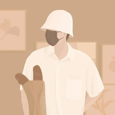 插画情头一对两张水彩