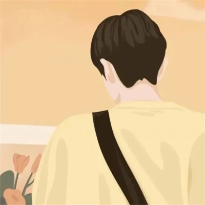插画情头一对两张水彩