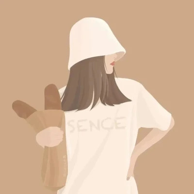 插画情头一对两张水彩
