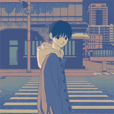 插画情头一对两张水彩