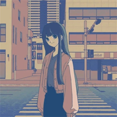 插画情头一对两张水彩