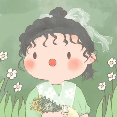插画情头一对两张水彩