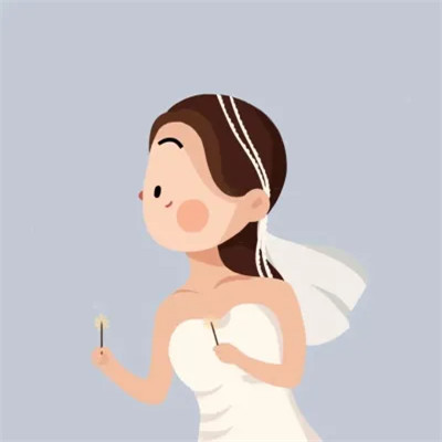 插画情头一对两张水彩
