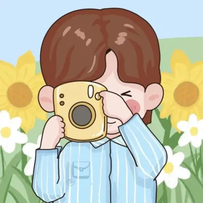 插画情头一对两张水彩