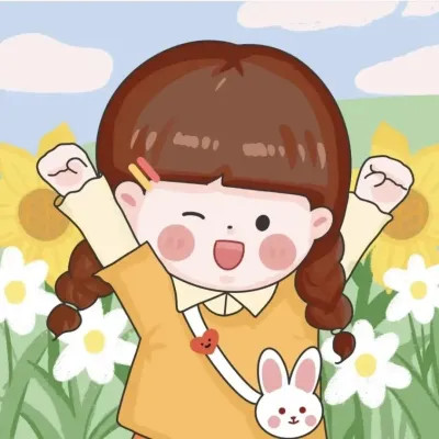 插画情头一对两张水彩