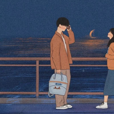 简约手绘情头一男一女