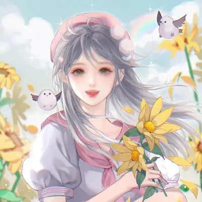 闺蜜头像手绘简约卡通高清