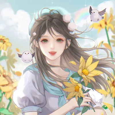 闺蜜头像手绘简约卡通高清
