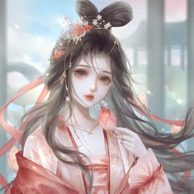 手绘温柔治愈闺蜜头像