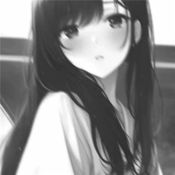 女生动漫头像黑白高清好看