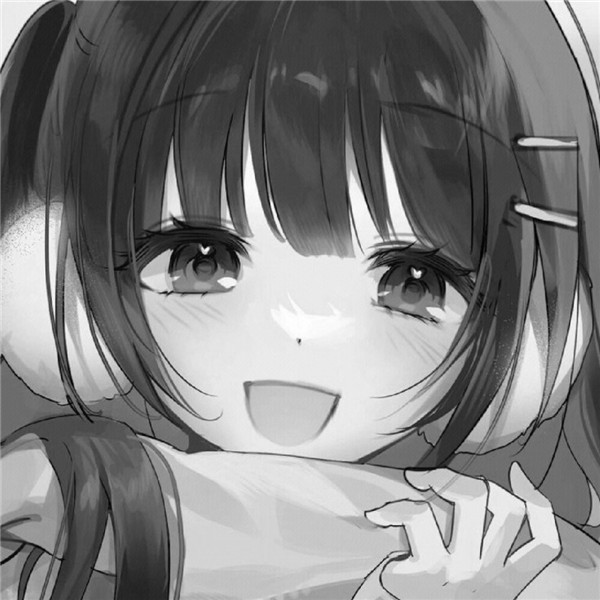 女生动漫头像黑白高清好看