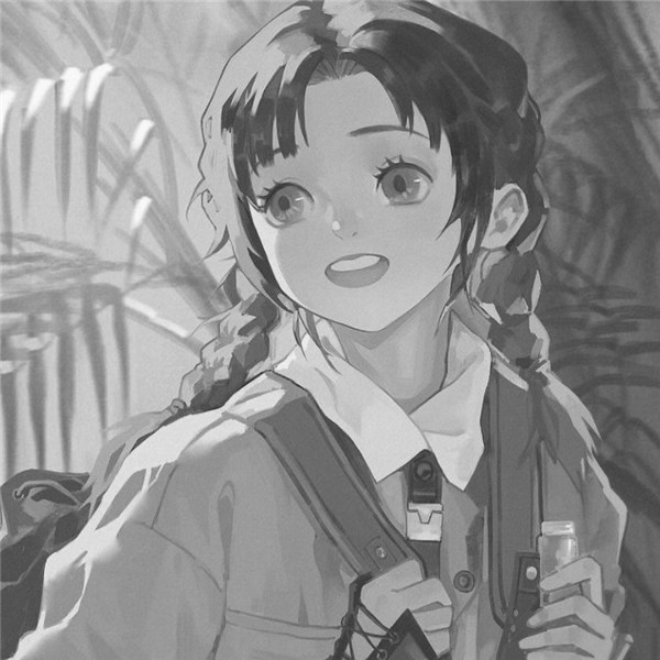 女生动漫头像黑白高清好看