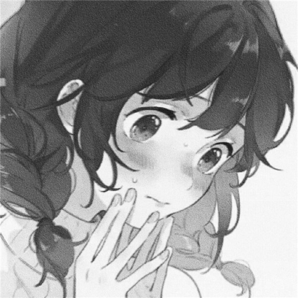 女生动漫头像黑白高清好看