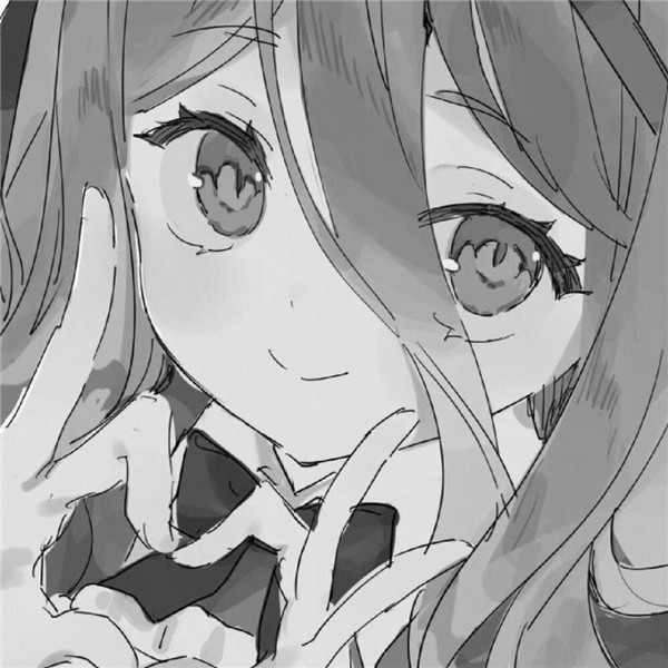 女生动漫头像黑白高清好看