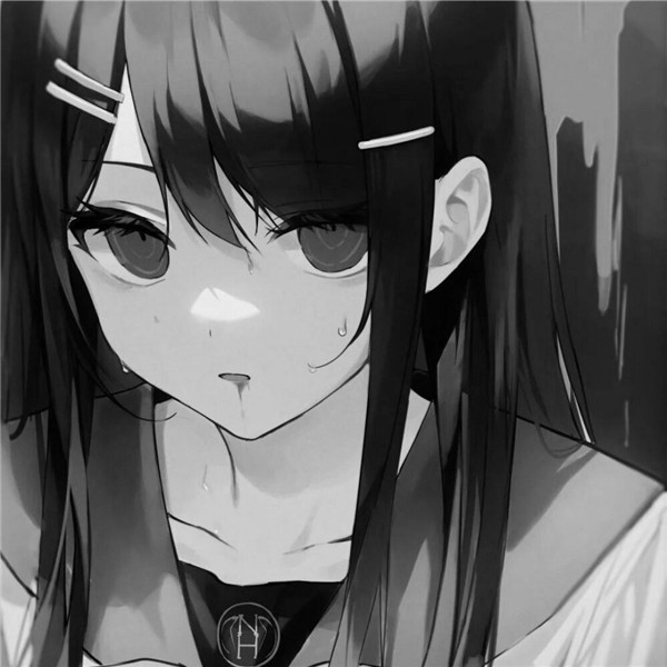 女生动漫头像黑白高清好看
