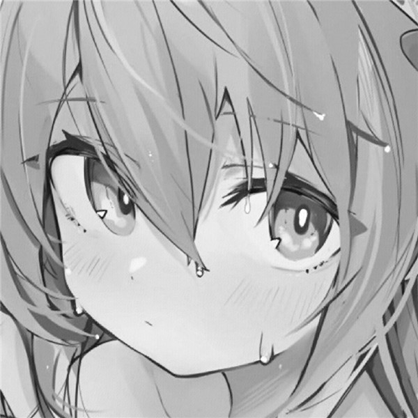 女生动漫头像黑白高清好看