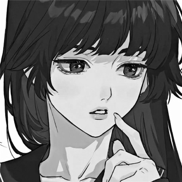 女生动漫头像黑白高清好看