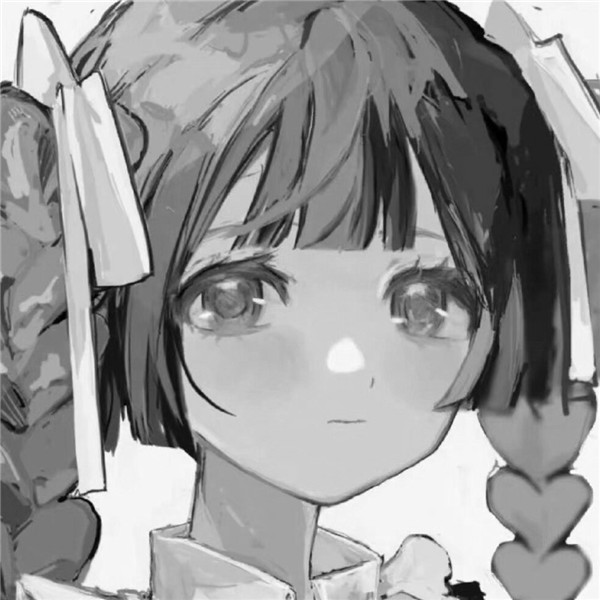 女生动漫头像黑白高清好看