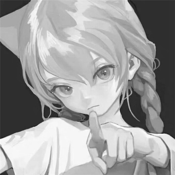 女生动漫头像黑白高清好看