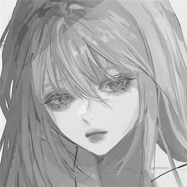 女生动漫头像黑白高清好看