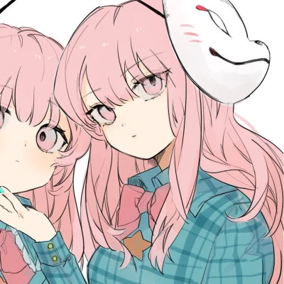 简单漂亮动漫少女心闺蜜头像