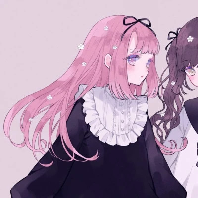 简单漂亮动漫少女心闺蜜头像