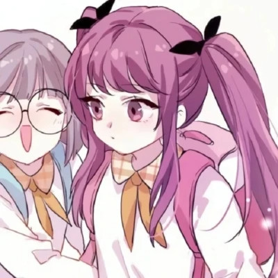 简单漂亮动漫少女心闺蜜头像