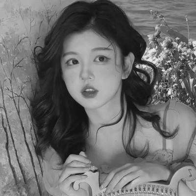 ins头像女生真人黑白