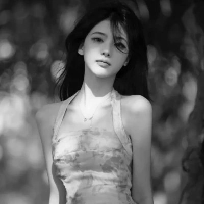 黑白头像美女图片