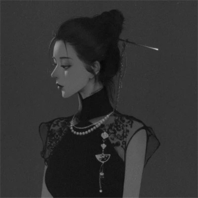 气质黑白女生忧郁伤心头像