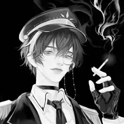 男生头像黑白动漫