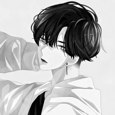 男生头像黑白动漫
