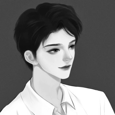 男生头像黑白动漫