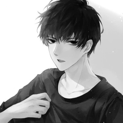 男生头像黑白动漫