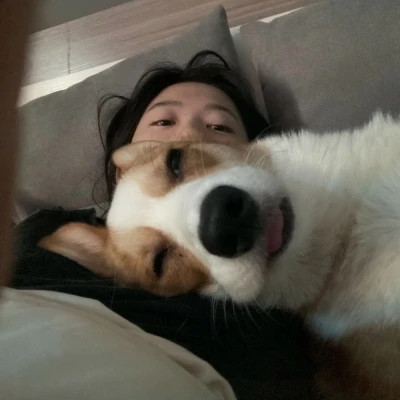女孩和狗情头一左一右