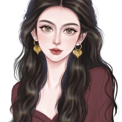 女生卡通手绘微信头像