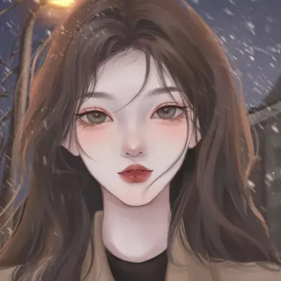 女生卡通手绘微信头像