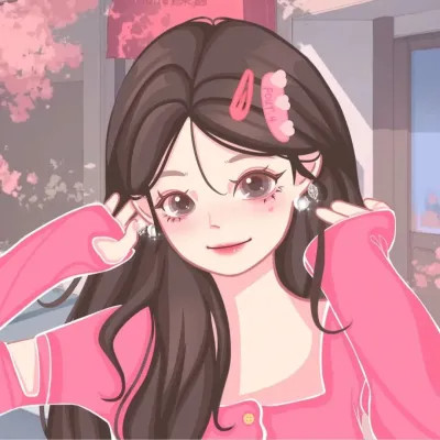 女生卡通手绘微信头像