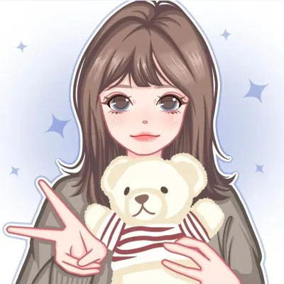 女生卡通手绘微信头像