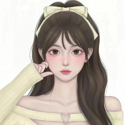 女生卡通手绘微信头像