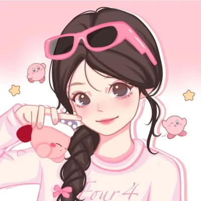 女生卡通手绘微信头像